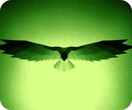 летящ орел на зелен фон.
